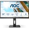 AOC P2 24P2QM Monitor LED 23.8" Full HD VA 75Hz HDMI DP VGA DVI Hub USB