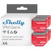 Shelly 1PM Gen4 - Interruttore Relè Intelligente Wi-Fi, 1 Canale, 16A, Monitora il Consumo di Energia, Domotica, Nessun Hub Richiesto, Certificato Matter, Alexa, Google, HomeKit, Zigbee (4 Pezzi)