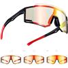 URBZUE Fotocromatici Occhiali da Ciclismo Uomo Donna Occhiali Bici con TR90 Polarizzati Occhiali Sportivi Anti UV 400 Occhiali Da Sole per MTB Ciclismo Strada Sciare Corsa e Pesce