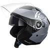 Westt casco moto casco jet doppia visiera omologato ECE 22.06 casco scooter caschi scooter per donna e uomo nero grigio bianco