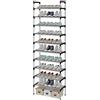 AcornFort S-508 Scarpiera a 10 Ripiani, Scaffale Portascarpe, Organizzatore per Scarpe per 20-30 Paia di Scarpe, 30 x 56 x 170 cm, 16mm Addensare Extra Pipa, Corridoio, Camera da Letto (Argento)