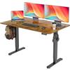 Claiks Scrivania elettrica regolabile in altezza 140 × 70 cm (FSC®) - Tavolo in piedi con gestione dei cavi e funzione di memoria, motore silenzioso per home office, design ergonomico, vintage