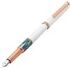Xezo Speed Master Penna stilografica, pennino medio. Colore bianco opaco con conchiglia marina pāua abalone. Placcata oro rosa. Corpo leggero in ottone. Unicità di design.