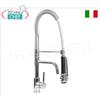 Rubinetto miscelatore monoforo con doccia sospesa e braccio orientabile alta 560 mm, con canna di erogazione girevole