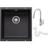Blanco Set lavello in granito Blanco Rotan 400-U 526097, rubinetto da cucina Oltens Lista 35202100, 137267