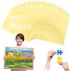 Suynauetev 48 Fogli Bifacciale Carta Adesiva Trasparente Fogli Adesivi Trasparenti Puzzle Pellicola Autoadesiva per Fissare e Proteggere i Puzzle per Foto e Cartoline(25 × 18 cm)