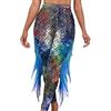 Ocean Plus Leggings con Stampa Digitale da Donna Pantaloni Stampati Pantaloni a Sirena (L, Squame di Pesce Blu-Verdi)