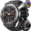 TAOPON Smartwatch Uomo con Torcia orologio Chiamate: 1,43" AMOLED Fitness Smart Watch 5ATM Impermeabile con Bluetooth 5.3 UV Monitoraggio Sonno 525mAH Batteria 120+ Modalità Sportive Compatibile iOS Android
