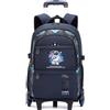 Amythe Zaino Scuola Ragazzi, 28 Litri Zaino Trolley Scuola Elementare e Media, Zaini con Ruote alla Moda per Bambini e Adolescenti per Scuola e Viaggi, 6 Ruote, Blu