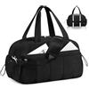 Hoseay Borsone da Viaggio Donna Grande Borsone Palestra Impermeabile con Tracolla e Comparto Umido Borsa Parto Ospedale Mamma 24L Borsa Bagaglio a Mano Leggero Borse Weekend per Aereo Fitness, Nera