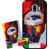 FarmyGadget Cover Personalizzata per Samsung J2 2018 (SM-J250), TPU Nero Morbida, Custodia Personalizzabile con Foto, Immagine, Testo, Loghi