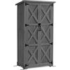 MCombo M MCombo Armadietto da giardino in legno, adatto per esterni, balcone, terrazza, 55 x 90 x 169 cm, 0878 (grigio)