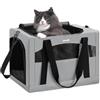 Pecute Trasportino Gatto, Stabile Zaino per Gatti, Traspirante e Portatile Trasportino per Cani, per Gatti Sotto i 5KG, Adatto per Viaggi e Gite, Grigio