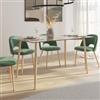 DEGHI Tavolo 140x80 cm in vetro con gambe rovere chiaro - Derry
