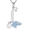 ULOMEOO Collana Donna Iniziali Argento 925 Pendente Ciondolo Farfalla Lettera L con Cristallo Gioielli Regalo Mamma Madre Nonna Moglie Figlia Fidanzata