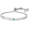 Nomination Bracciale Donna - Collezione Messaggiamo, Acciaio e Zirconi, Cuore Verde Acqua in Smalto, Scritta You and me...best friends, Lunghezza 14-20 cm, Chiusura Scorrevole, Idea Regalo