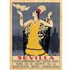 Wee Blue Coo Travel Tourism Seville Spain American Festival Woman Bird Art Print Poster Wall Decor 12X16 Inch Viaggio Turismo Spagna americano Donna Uccello Manifesto Parete