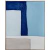 DRW Quadro tela stampato astratto con cornice PS blu 80 x 5 x 100 cm