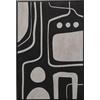 Kare Quadro da parete di design, arte astratta, nero, bianco, rettangolare, incorniciata, arte astratta, decorazione da parete, design moderno, camera da letto, soggiorno, 110 x 70 cm (altezza x