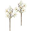 Flair Flower Ramo di magnolia artificiale di magnolia, bouquet di fiori artificiali, decorazione per la stanza, delicata decorazione primaverile, ramo singolo, boccioli, fiori di seta, fiori artificiali