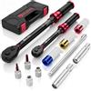 ALAIAL Chiave Dinamometrica 5-60Nm, 20-220Nm, 1/2 & 3/8 Chiave Dinamometrica Set con Barra di Prolunga, Bussole di Protezione Pneumatici, Presa per Candele, Torx e Presa per Bici, Auto, Moto, Camion