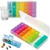 MEDca Organizzatore settimanale della pillola - pacchetto di 2-4 scompartimento Am/Pm Pill Box, 7 giorni grande viaggio viaggio Dispenser Case Medication Dispenser per vitamine, integratori e medicina