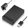 Quevati 3.5 Hard disk enclosure - 5 Gbps USB 3.0 a SATA Disco rigido esterno per 2.5 3.5 pollici SSD HDD fino a 16 TB con adattatore di alimentazione DC, supporto UASP, ultima dissipazione del calore