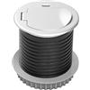 GTV - Presa da incasso per mobili Charger Mini 60 mm con presa Schuko, porta di ricarica USB-C 3A, presa da incasso per scrivania, cucina, banco da lavoro, compatta, argento