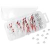Milepetus pesca Round bend Treble ganci Ganci in nichel con piuma bianco vestito, taglia: 4 # 6 #