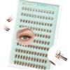 Obeyalash Pre Glued Ciglia Finte Ciuffetti Natural Look Self Adhesive Eyelashes 120pcs Stick On Lashes 8-12mm Length Individual Wispy No Glue Eyelashes Thin Band C Curl Soft by Obeyalash (Brown Natural)
