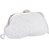 WEBEEDY Pochette bianca con perle per sposa, borsetta da donna con perline e 2 catene, per sera, feste, appuntamenti, viaggi, regalo per anniversario di matrimonio, San Valentino, 24 x 14,5 cm