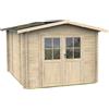 Alce Opera 254x276 - Casetta da giardino in legno - Con finestre e porta a doppia anta - 254x276x218 cm