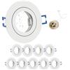 GeyouLux 10x Faretti LED da incasso 230V IP44 cornice con presa GU10 Faretti LED Soffitto in Alluminio Bianco Foro da 68mm Faretti da incasso per cartongesso bagno cucina Rotondo