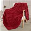 Exclusivo Mezcla Coperta Plaid Pile da Divano, 130x170 cm, Bordeaux