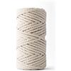 LEDENT Corda per macramè (8mm, 50M, naturale) - Corda doppia ritorta in cotone riciclato al 100% per progetti di artigianato creativo.