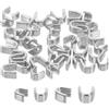 QUARKZMAN 40pz Fermi per Cerniere Lampo - #3#5 Forma a U Fermi Superiori per Borse Cappotti Giacche Cerniere Lampo Chiuse Sostituzione Tono Argento (Ogni Misura 20pz)
