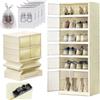 Wuciray Scatole per Scarpe Trasparenti Rigide Scarpiera Pieghevole a Fisarmonica Armadio 6 Livelli per 12pcs con Ruote Salvaspazio Scarpiera in Plastica Dura Organizer per Tacchi Alti Scarpe Sportive