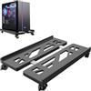 Qcdou Supporto PC Fisso, Carrello Porta pc con 4 Ruote Girevoli, Universale CPU Tower Holder Cart, Regolabile Supporto per Computer Desktop, per la Casa e L'Ufficio(Nero)