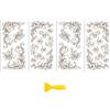Peacoblue Decalcomania Adesiva Trasferibile per Arredamento Artigianale Decorativo 6X12 Angolo Floreale Vintage Bianco Sporco, 4 pezzi Trasferimento DTF UV Impermeabile per Cassettiera, Vetro