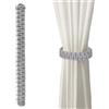 Marjoramy 4 Pezzi Calamite per Tende,Cravatte per Tende Boho,Fermatende con Corda di Canapa Intrecciata per Camera da Letto Soggiorno Ufficio Hotel Tenda (Grigio)