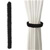 Marjoramy 4 Pezzi Calamite per Tende,Cravatte per Tende Boho,Fermatende con Corda di Canapa Intrecciata per Camera da Letto Soggiorno Ufficio Hotel Tenda (Nero)