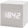 BYUTFA Sveglia Cubo di Legno Controllo vocale Sveglia a LED Ornamenti per Orologi Decorativi Forniture per Artigianato d'Arte per dormitorio della Camera da Letto di casa