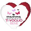 Regali Pazza idea Cuscino a Forma di Cuore Rosso Bianco - 40 cm - Imbottitura Morbida - Decorato con Frase - Regalo Festa della Mamma - Collezione Amore