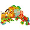 Hess Holzspielzeug 30305 - Appendiabiti in Legno, Serie Jungle, con 5 Ganci, per bambin, Fatto a Mano, Come Un Eye-Catcher in Ogni Camera dei Bambini e corridoio, Multicolore