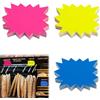QEEROYO 150 cartellini dei prezzi delle pulci al neon, segni fluorescenti Starburst, 3 etichette di vendita a colori, per supermercati, negozio al dettaglio Party Favors