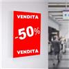 ABARNOM Confezione da 10 supporti A5 o A4 per cartelli adesivi da parete - Forma a C Porta Cartello Ufficio Espositore Folletti Orari per Commerci - 2 Portaprezzi Adesivi Doppio Viso per Parete (A4)