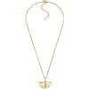 Emporio Armani Collana da donna in ottone con chiusura a moschettone in tonalità oro, Oro ananas
