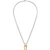 Emporio Armani Collana con pendente Uomo in acciaio inossidabile bicolore con chiusura a moschettone, Oro brillante e argento