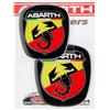 Abarth Adesivo 3D Logo Scudetto Ufficiale per Fiat Grande Punto, Anteriore e Posteriore, 60 x 65 mm, 71 x 65 mm, Rosso