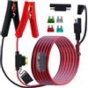 LANMINGLEL Crocodile Clip al connettore SAE con Interruttore, 12V 24V Batteria Crocodile Clip al Cavo di Estensione del connettore SAE, con SAE inversione Adapter, per Moto, Auto, Carica Solare(2M) A